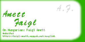 anett faigl business card